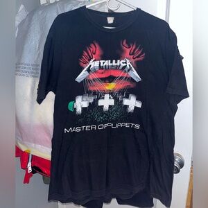 Metallica Short Sleeve T Shirt MASTER OF PUPPETS Graphic Tee Album Cover Artwork
